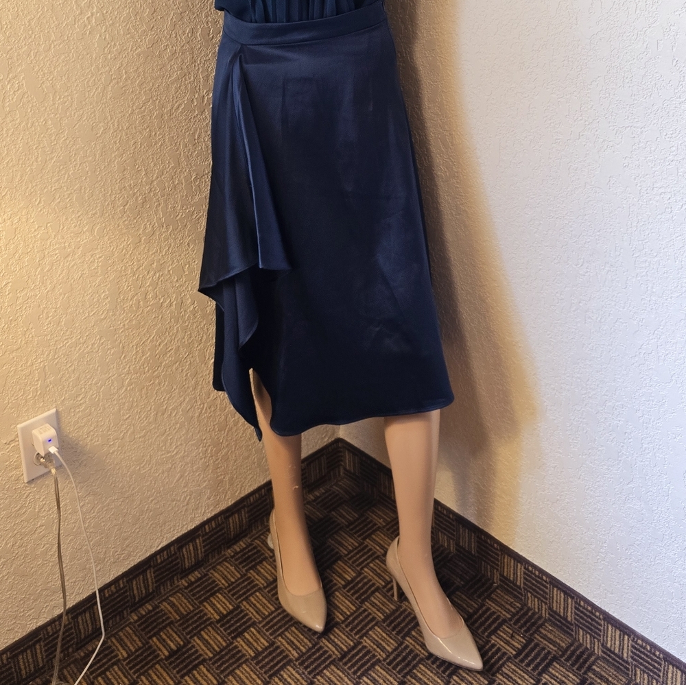 Zara Midnight Blue Textured Dress